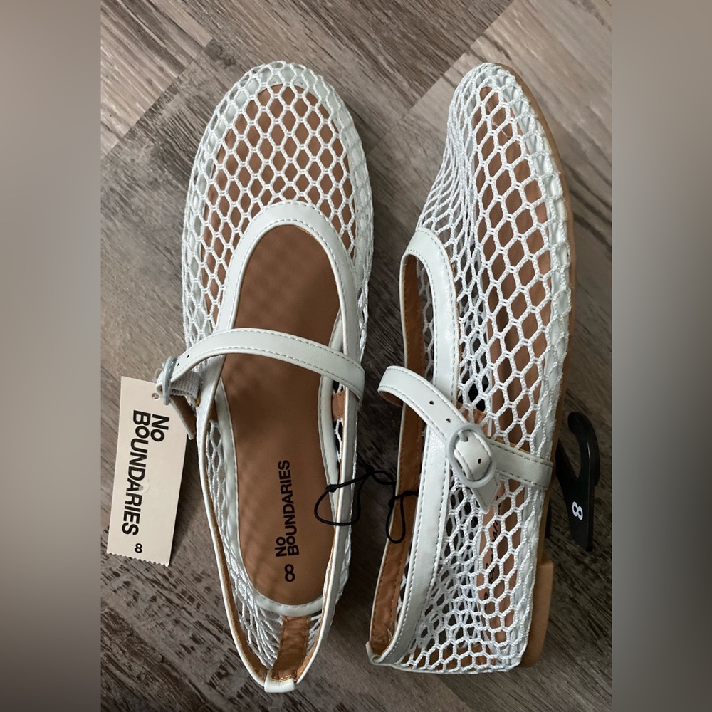 No Boundaries Women’s Summer Mesh Mary Jane Flats Light Blue Size 9M